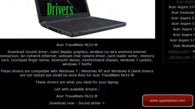 Download windows 7 drivers for notebook Acer TravelMate P633-M смотреть онлайн