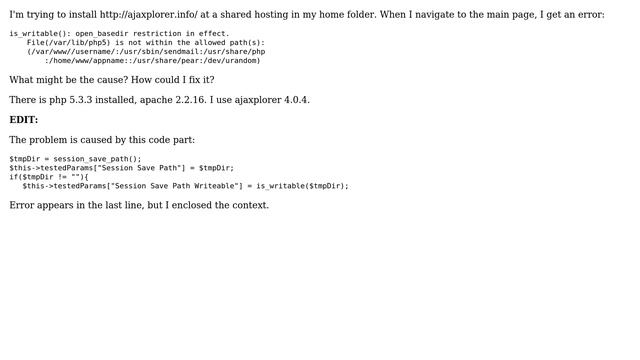 ajaxplorer: open_basedir restriction in effect смотреть онлайн