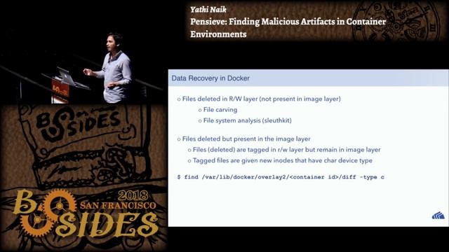 BSidesSF 2018 - Pensieve: Finding Malicious Artifacts in Container Environments (Yathi Naik) смотреть онлайн