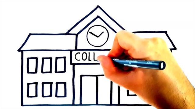 CÓMO DIBUJAR UNA ESCUELA FACIL PASO A PASO смотреть онлайн