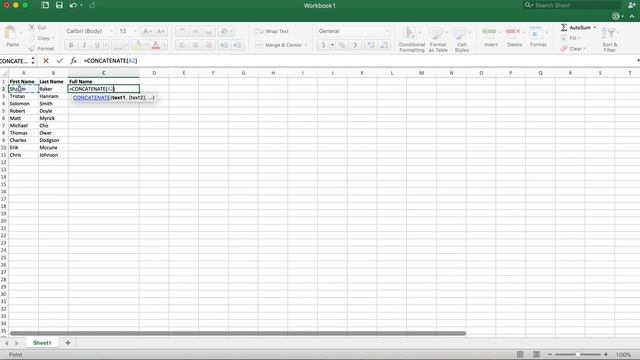 Combine First and Last Name together into one cell using Excel смотреть онлайн