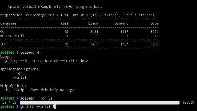 gosleep, sleep human-readable duration/time with progress bar смотреть онлайн