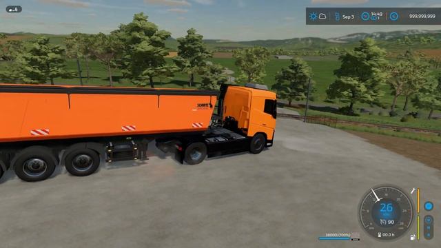 Farming Simulator 22 - VOLVO FH 16 With Semi Trailer Dump Truck Unloading Crushed Stone смотреть онлайн