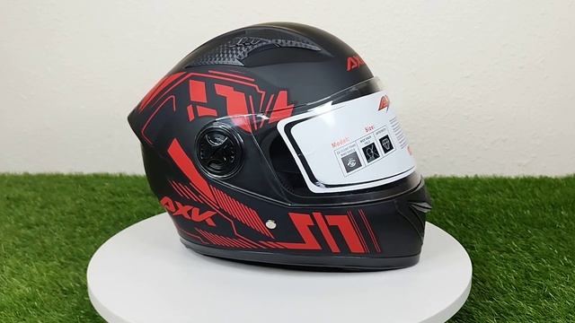 Мотошлем AXK с двойным визором и съемным теплым воротом. Черный с красным, матовый. смотреть онлайн