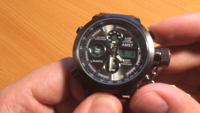 Как настроить будильник на часах AMST смотреть онлайн