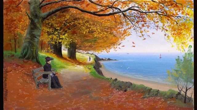 Аcrylic Landscape Painting ? Autumn Day / Satisfying Art / Easy Drawing For Beginners / Акрил смотреть онлайн