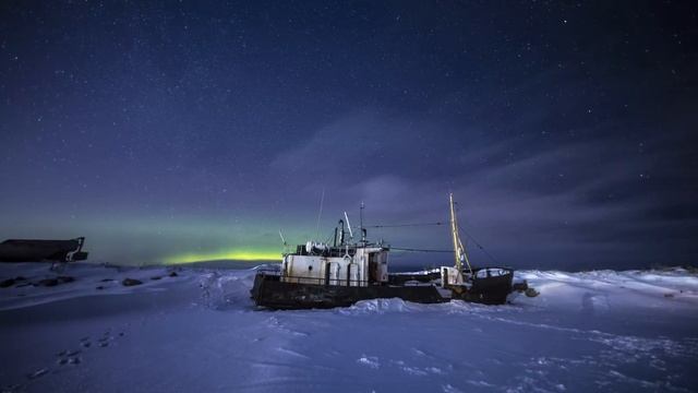 Северное сияние, Ленинградская область, оз. Ладожское, 26 января 2022 около часа ночи. смотреть онлайн