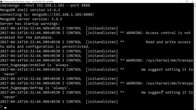 Connect to MongoDB via mongo shell смотреть онлайн