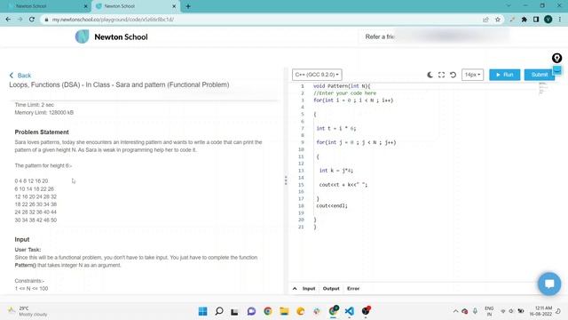 Pattern Printing in Java | Loops Assignment | Sara and pattern | Newton School Assignment Answer смотреть онлайн