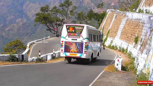 Kolli Hills 34/70 Hairpin Bend Road Mini Bus U Turning on different driving style| Hills Rider смотреть онлайн