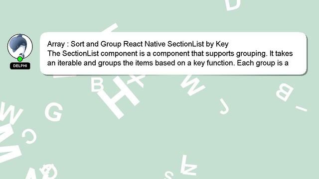 Array : Sort and Group React Native SectionList by Key смотреть онлайн