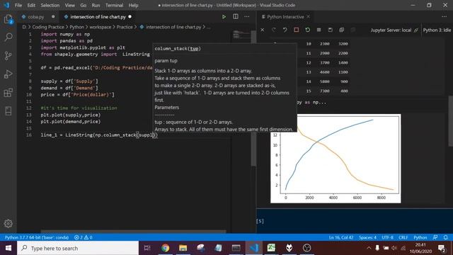 Python - Finding the Intersection Point of Two Curves and Its Coordinates смотреть онлайн