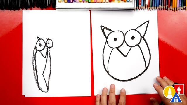 How To Draw A Funny Cartoon Owl - Preschool смотреть онлайн