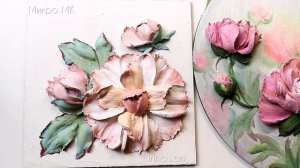 Скульптурная живопись / Объёмная живопись цветы мастихином/ Как рисовать пионы
