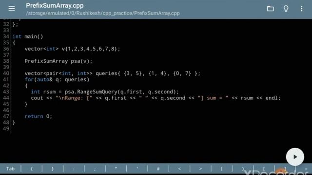 Range Sum Query using Prefix Sum Array C++ Implementation смотреть онлайн