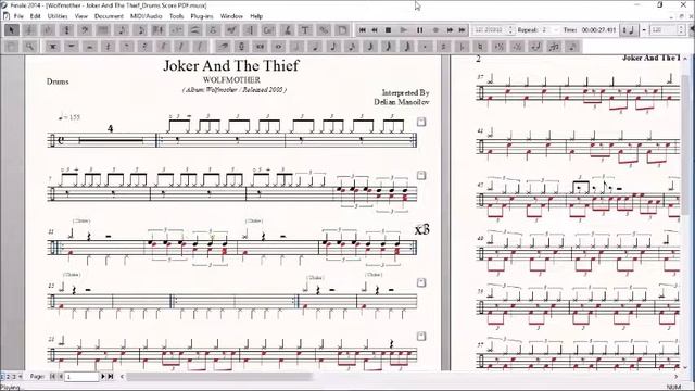 Drum Score World (Sample) - Wolfmother - Joker And The Thief смотреть онлайн