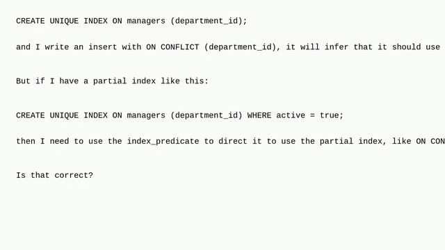 Dba: In PostgreSQL, what is the index_predicate for in INSERT? смотреть онлайн