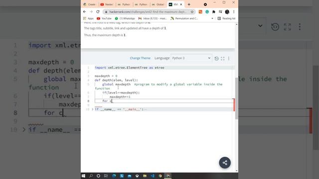 XML2 - Find the Maximum Depth|| HackerRank Python смотреть онлайн