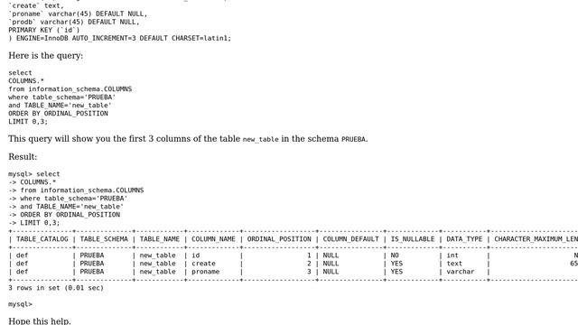 How can I retrieve the column names of a table in mysql? (3 Solutions!!) смотреть онлайн