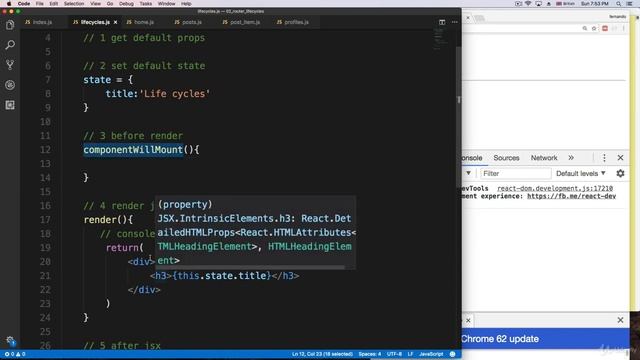 React Life cycles in React js смотреть онлайн