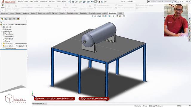 Live #27 - Analise Solidworks Simulation Estrutura Metalica - Marcelo Pereira смотреть онлайн