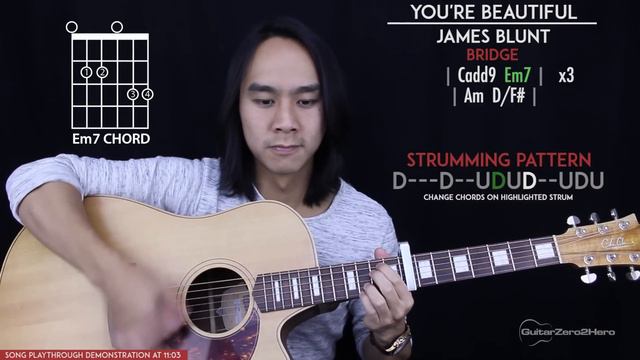 You're Beautiful Guitar Tutorial - James Blunt Guitar Lesson 🎸 |Easy Chords + Riff + Guitar Cover|