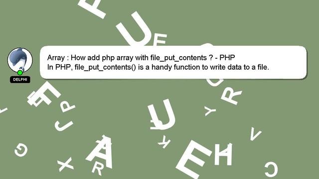 Array : How add php array with file_put_contents ? - PHP смотреть онлайн