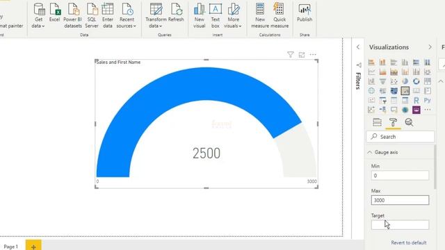 how to set target line in gauge visualization in power bi desktop смотреть онлайн