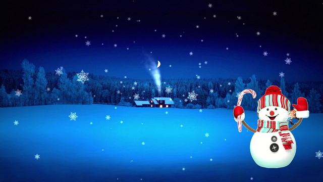 Веселый снеговик. Красивый футаж для видео монтажа смотреть онлайн