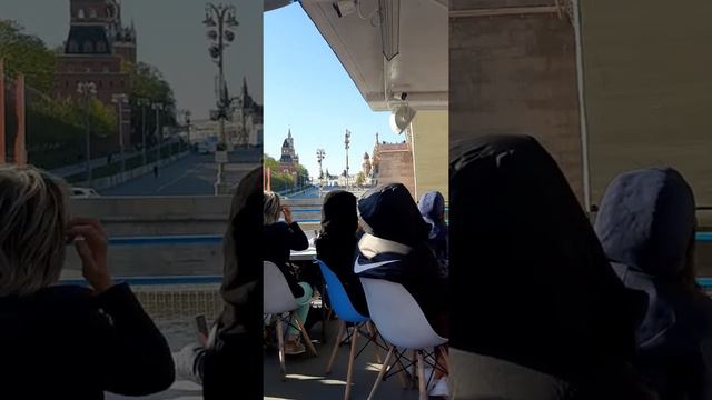 Прогулка на теплоходе по Москве-реке. Проезжаем Кремль. смотреть онлайн
