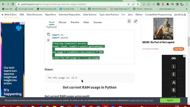 python cpu and ram usage смотреть онлайн