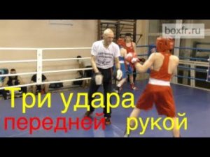 Бокс: комбинация - три удара передней рукой