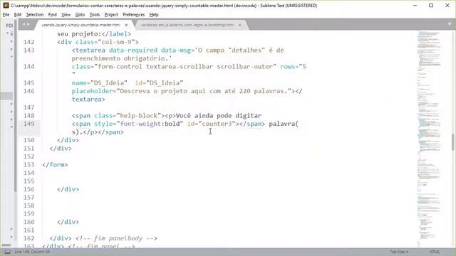 Curso de formulários HTML 5 com Bootstrap - Contador de caracteres e Palavras смотреть онлайн