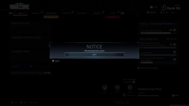 NOTICE Disconnected from Server Call of Duty Modern Warfare WARZONE S6 смотреть онлайн