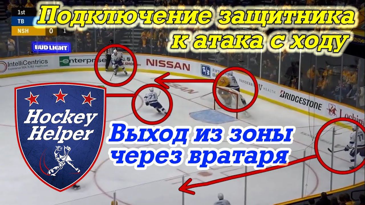 Выход из зоны в хоккее. Защитник в атаке смотреть онлайн