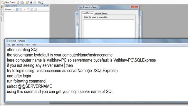 select @@SERVERNAME command of SQL смотреть онлайн