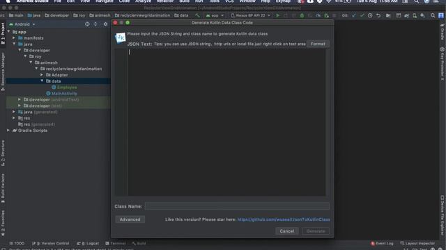 Convert JSON to Data class using a useful Android Studio Plugin смотреть онлайн