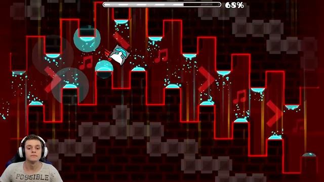 За каждый срыв - удар КУЛАКОМ по лицу. Пытаюсь не быть психом в Geometry Dash. смотреть онлайн