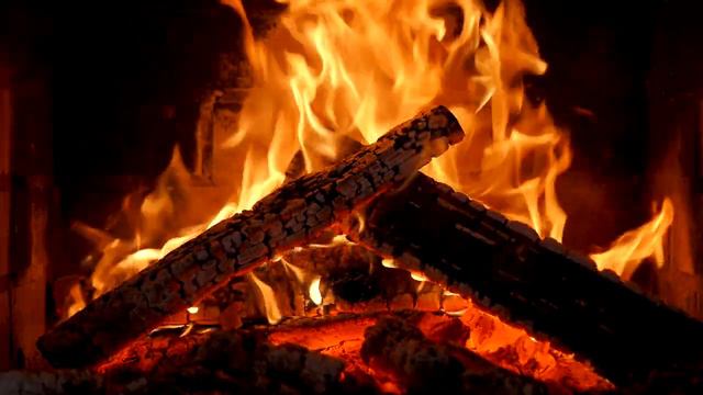 FIREPLACE 4K 🔥 Cozy Fire Ambience (12 HOURS). Fireplace Video With Burning Logs & Fire Sounds
