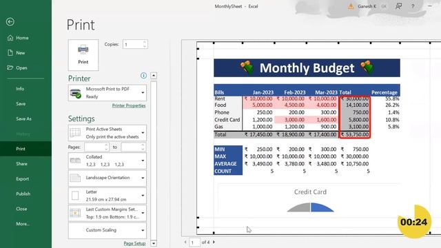 Excel Beginner's - 12 | How to Print Excel Sheet смотреть онлайн