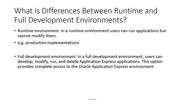 What is Oracle Apex Differences Between Runtime and Full Development Environments? смотреть онлайн