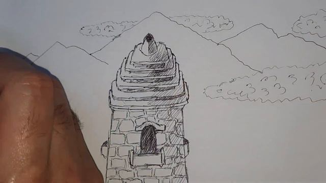 Vainakh towers вайнахская башня#Башня чечня#how to draw смотреть онлайн