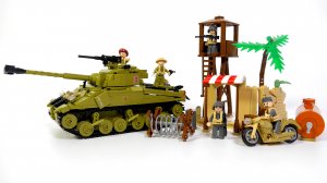 Собираем Лего танк Шерман -  Sluban M38-B0713 Tank M4 Sherman