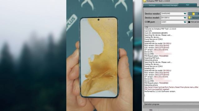 Reset FRP for Samsung Galaxy S22 with Octoplus FRP Tool! 🚀 (720p60fps)