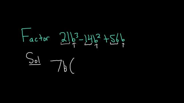Factor the Trinomial 21b^3 - 14b^2 + 56b