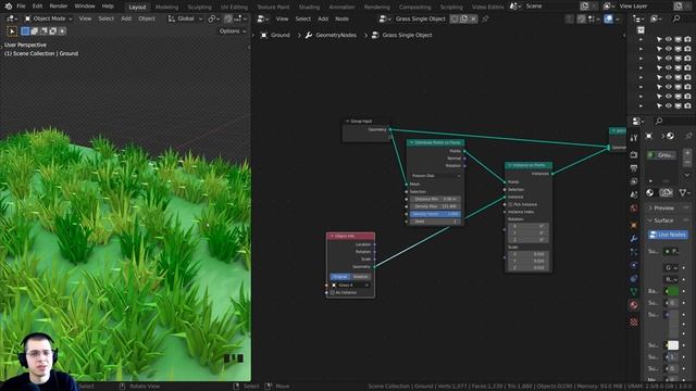 Distribute Objects on a Plane - Geometry Nodes Tutorial (Blender) смотреть онлайн