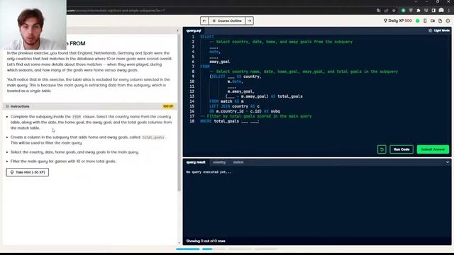 DataCamp: Intermediate SQL - Short and Simple Subqueries 2# смотреть онлайн