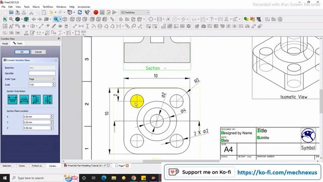 Section View in FreeCAD | FreeCAD Tutorial | FreeCAD Drawing | FreeCAD Section | смотреть онлайн
