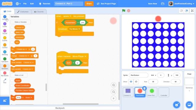 Connect 4! - Part 2 [2020] | Advanced Scratch 3.0 Tutorial | Just Finished Coding! смотреть онлайн
