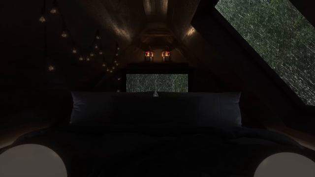 Sleep in a small but cozy treehouse attic | rain sound | good night ☔? смотреть онлайн